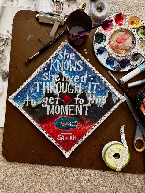 Graduation Cap Decoration Diy, Graduation Cap Decoration, Phoebe Bridgers, Cap Decorations, Grad Cap, Crafty Craft, Graduation Cap, Ribbon