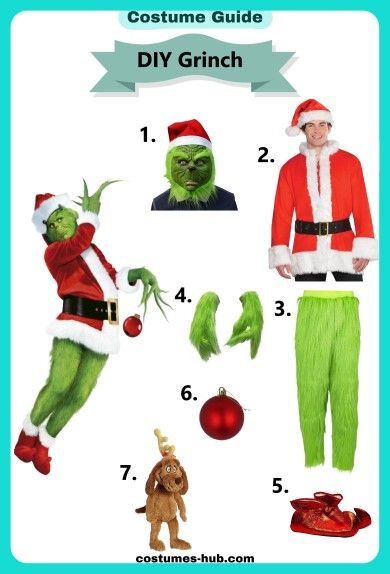 Easy Diy Grinch Costume, Diy Grinch Costume Kids Easy, Diy Grinch Outfit, Grinch Costume Diy, Diy Grinch Costume, Grinch Costume, Grinch Mask, Diy Grinch, Santa Claus Parade