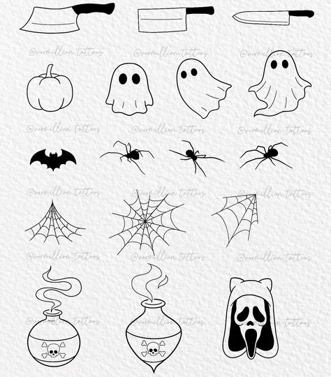 🚨 FLASH DAY 🚨 Friday the 13th (09.13.2024) flash is here! I will be at GreyStone from 10am to 5pm tattooing my flash at $75 apiece, and you can get TWO tattoos (must be on the same person) for $100! If you want shading or color it will be extra! Flash days are first come, first served. So get there early if you want to snag some new ink and get spooky with me! 🎃 #tattooflash #fridaythe13th #halloweenflash October Flash Sheet, Flash Ghost Tattoo, Spooky Flash Tattoo, Friday The 13th Tattoo Flash, Spooky Flash, Halloween Sleeve, Friday The 13th Tattoo, Halloween Flash, Flash Ideas