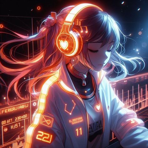 Anime Dj Art, Naruto Kankuro, Neon Cyberpunk Aesthetic, Black Baby Art, Neon Cyberpunk, Dj Art, Girl With Headphones, Android Wallpaper Art, Doraemon Wallpapers