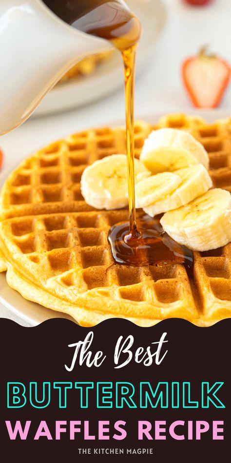 Waffle Recipe Buttermilk, Buttermilk Waffle Recipe, Homemade Waffle Recipe, Classic Waffle Recipe, Buttermilk Waffle, Buttermilk Waffles Recipe, Coconut Cream Cake, French Toast Waffles, Belgium Waffles