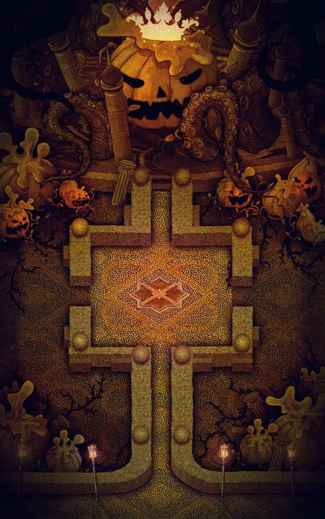 Court of the Pumpkin King | Inkarnate - Create Fantasy Maps Online Dnd Halloween Map, Halloween Dnd, Inkarnate Maps, Dnd Assets, Pumpkin Tree, Dnd Homebrew, Dnd World Map, Dnd Items, The Pumpkin King