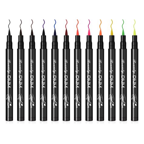 Amazon.com : Ownest 12 Colors Liquid Eyeliner Set, Matte Liquid Eyeliner Colorful Eye Liner Pen Neon Eyeliner Makeup, Waterproof Smudge-Proof Smooth Eyeliner Pen : Beauty Smudge Makeup, Smooth Eyeliner, Neon Eyeliner, Eyeliner Colorful, Draw Eyeliner, Colorful Eyeliner, Smudged Makeup, Cute Eyeshadow, Eyeliner Set