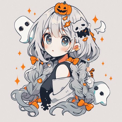 Images Kawaii, Anime Halloween, Pastel Decor, Halloween Drawings, Kawaii Aesthetic, Halloween Backgrounds, Cute Stationery, Cute Chibi, Cute Characters