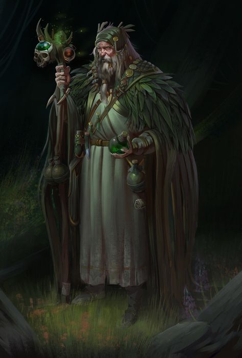 ArtStation - Amathleg the Green Dnd Druid, Celtic Druids, John Howe, Ancient Egypt History, Fantasy Magic, Green I, Forest Creatures, Dungeons And Dragons Characters, Fantasy Rpg