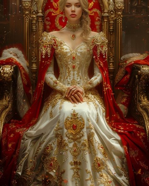 Working on living my best life, shout out to all you queens and kings out there! https://tinyurl.com/SurrealismByKia #queen #ai #aiart #livingmybestlife #throne #royal #yolo #conceptart Fantasy Queen Dress, Queen Dress Royal, Fantasy Dress Queens, Queen Outfits Royal, Queen Of Hearts Makeup, Fantasy Queen, Queen Outfits, Fairytale Gown, Fitness Fashion Outfits