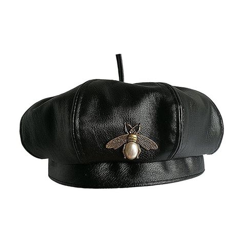 Beret Girl, Bee Fashion, Vintage Beret, Bee Vintage, Leather Beret, Vintage Bee, Vintage Hats, Hat Women, Leather Hats