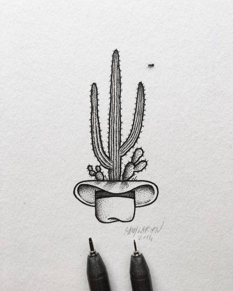 Cowboy Hat Tattoo, Desert Tattoo, Tiny Ants, Cowgirl Tattoos, Cowboy Tattoos, Tattoos Infinity, Cactus Tattoo, Kunst Tattoos, Tattoos Mandala