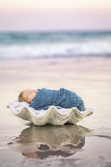 Newborn Beach Photography, Photoshoot With Baby, Baby Beach Pictures, Baby Beach Photos, Beach Props, Topsail Island, Topsail Beach, Sibling Photos, Newborn Baby Photos