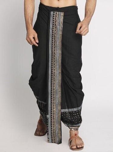 Dhoti Mens, Black Dhoti, Dhoti For Men, Hand Block Print, Vibe Clothes, Mens Green, Mens Costumes, Wedding Wear, Evening Wear