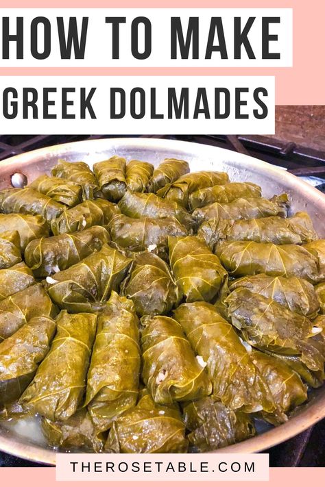 Dolmathes With Meat, Dolmas Recipe Vegetarian, Easy Dolmas Recipe, Dolmades Recipe Meat, Vegetarian Dolmas Recipe, Greek Dolmas Recipe, Healthy Greek Recipes Authentic, Dolmades Recipe Vegetarian, Greek Food Appetizers