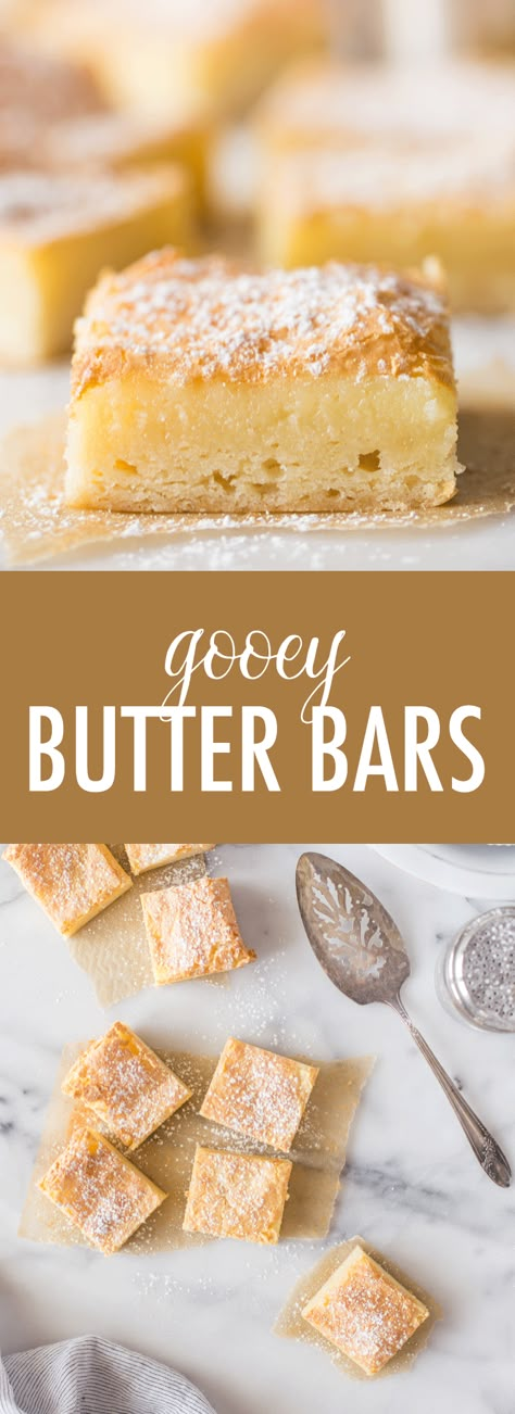 Gooey Butter Bars, Butter Cake Bars, Ooey Gooey Butter Cake, Gooey Butter, Lemon Dessert, Gooey Butter Cake, Healthy Sweet Snacks, Boxed Cake, Butter Bars