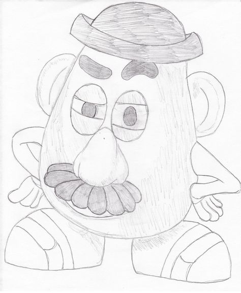 Toy Story Sketches Drawing, Toy Story Drawing Ideas, How To Draw Toy Story Characters, Disney Character Drawings Sketches, Disney Art Drawings Cartoon Characters Sketch, Drawing Ideas Cartoon Disney, Mr Potato Head Drawing, Disney Characters Drawings Easy, Forky Drawing