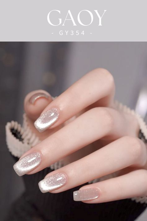 GAOY Gel Nail Polish Glitter Cat Eye Gel and Magnet Gel Manicure and Nail Art DIY at Home May Nails Ideas 2023, Nails Ideas Almond, May Nails Ideas, Almond Summer Nails, Nails Ideas 2023, Glitter Cat Eye, Wedding Nail Polish, Nail Polish Glitter, Cat Eye Nails Polish