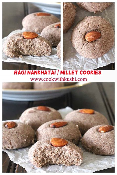 Ragi Cookies Recipe, Ragi Biscuits Recipe, Indian Cookies Recipe, Ragi Recipe, Baked Indian Snacks, Ragi Cookies, Indian Bakery, Cookies Recipes Indian, Millet Cookies