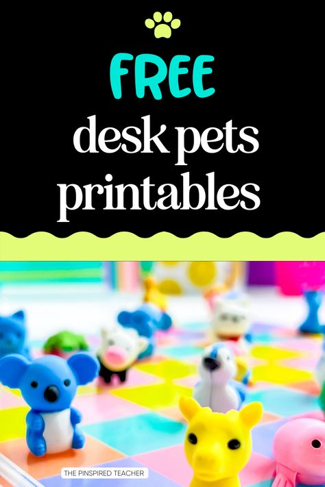 Getting started with desk pets? This blog post has free desk pet printables to help you out! Desk pets, if you're new to them, will be your absolute favorite classroom management tool in no time! Pet Printables, Desk Pets, Free Classroom Printables, Free Desk, Pet Daycare, Pet Adoption Certificate, Classroom Pets, Positive Classroom Management, Desk Pet