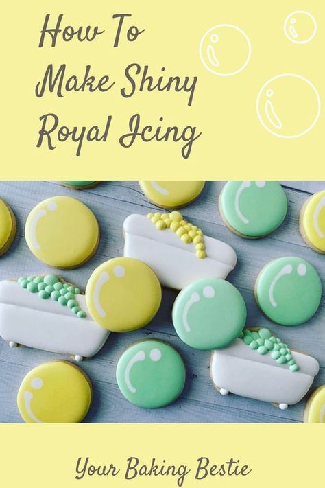 Shiny Royal Icing Recipe, Best Royal Icing Recipe, Royal Icing Cookies Recipe, Sugar Cookie Icing Recipe, Easy Royal Icing Recipe, Cookie Decorating Icing, Cookie Icing Recipe, Flooding Cookies, Sugar Cookie Royal Icing