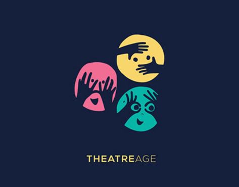 Identity: TheatreAge Kindergarten Logo, Charity Branding, Theatre Logo, Language Logo, Charity Logos, Kids Logo Design, Create Logo, Self Sufficient, Minimal Logo Design