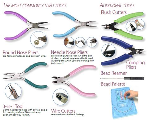 Cousin® Beading Tools #diyjewelry Jewelry Findings Guide, Diy Jewelry Making Tutorials, Jewelry Knowledge, Diy Jewelry Unique, Beaded Beads, Beading Tools, Handmade Jewelry Tutorials, Diy Wire Jewelry, Handmade Fashion Jewelry