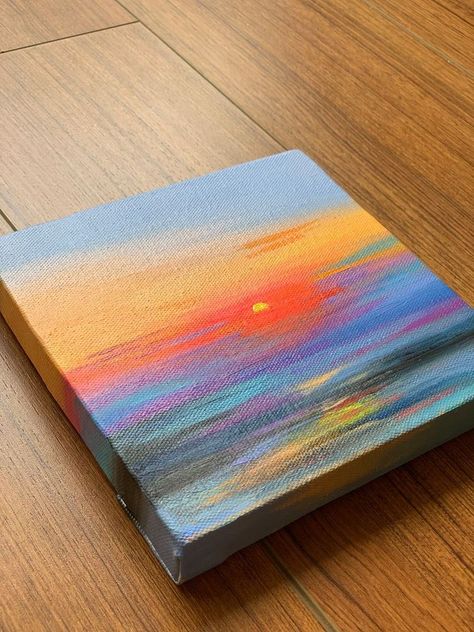 Simple Sun Painting, Mini Tela, Simple Paintings, Mini Toile, Canvas For Beginners, Inspiration Painting, Small Canvas Paintings, Canvas Painting Ideas, Easy Canvas Painting