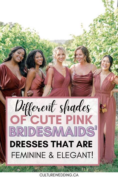 Berry Bridesmaid Dresses, Hot Pink Bridesmaids, Bridesmaid Tips, Cute Bridesmaid Dresses, Pastel Pink Weddings, Pink Skin Tone, Pink Bridesmaids, Bridesmaids Dress Inspiration, Rose Bridesmaid Dresses