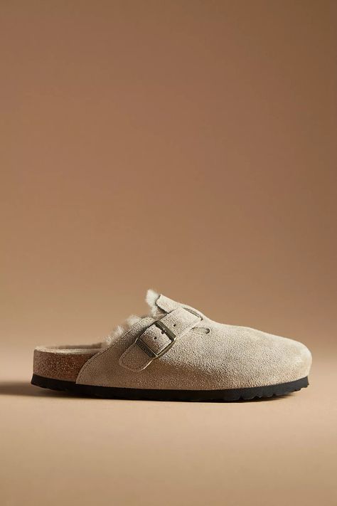 Birkenstock Boston Shearling Clogs | Anthropologie Shearling Clogs, Boston Shearling, Birkenstock Boston Shearling, Clog Outfit, Limited Edition Bag, Fashion Forecasting, Birkenstock Boston, Comfy Cozy, Beauty Gift