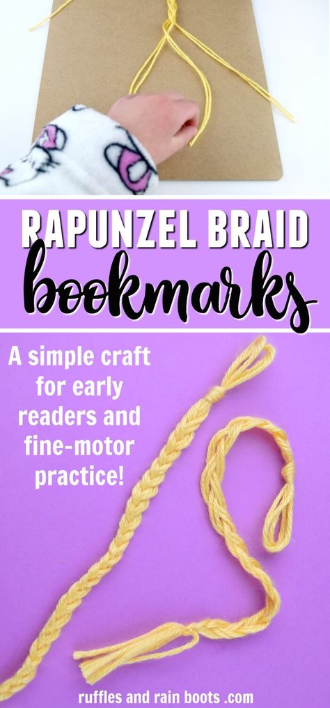 Make the Rapunzel braid bookmark for a fun Tangled movie craft. Early readers and those learning to braid will have fun with this easy craft. #rapunzel #tangled #braid via @momtoelise Tangled Activities For Kids, Rapunzel Crafts For Kids, Tangled Crafts For Kids, Tangled Activities, Rapunzel Activities, Fairytales Eyfs, Tangled Crafts, Rapunzel Craft, Tangled Braid