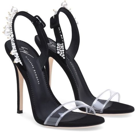 Plexi and suede ‘Eliza’ sandal with crystals, $995 Baddie Heels, Woman Heels, High Heels Classy, Next Shoes, Giuseppe Zanotti Heels, Shoes Heels Classy, Beautiful High Heels, Heels Classy, Pearl Crystal