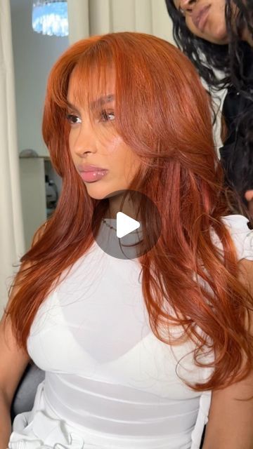 Quality, Beautiful Wigs ♥️ on Instagram: "The curtain bangs and ginger hair combo! ❤️‍🔥❤️‍🔥❤️‍🔥

📸stellayato (TikTok) 
🔍AUTUMN for ginger ready to wear pre-plucked lace wigs. 
Follow @luxecouturewigs for more hair content, hair inspiration and premium fibre lace frontal wigs. 
-
-
-
🔝𝐒𝐡𝐨𝐩 𝐌𝐨𝐫𝐞 𝐇𝐚𝐢𝐫 𝐢𝐧 𝐁𝐢𝐨 𝐋𝐢𝐧𝐤
♥️𝗦𝗼𝗳𝘁 & 𝗦𝗶𝗹𝗸𝘆 𝗿𝗲𝗮𝗱𝘆 𝘁𝗼 𝘄𝗲𝗮𝗿 𝗹𝗮𝗰𝗲 𝗳𝗿𝗼𝗻𝘁𝗮𝗹 𝘄𝗶𝗴𝘀
.
.
.
.
.
#hairstyles #hairinspo #luxecouturewigs #gingerwig  #curtainbangs  #lacefrontal #wiginstall #frontalunit #lacewig" Ginger Hair Blowout, Frontal Wigs Hairstyles, Curtain Bangs Ginger Hair, Ginger Curtain Bangs, Red And Ginger Hair, Ginger Hair Bangs, Bombshell Curls, Wigs Hairstyles, Hair Content