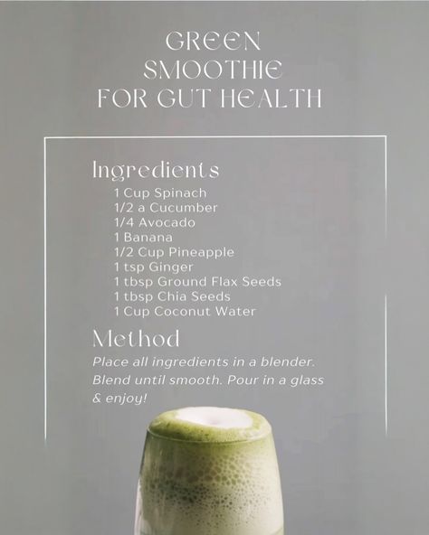 🥒💚 Gut-Healing Green Smoothie 💚🥒 Give your gut some love with this refreshing, fiber-packed green smoothie! This blend of nutrient-rich ingredients supports digestion and boosts your overall wellness from the inside out. Here’s what’s in it: 🌿 Spinach – A fiber-rich powerhouse that keeps your gut moving. 🥒 Cucumber – Hydrating and soothing for your digestive system. 🥑 Avocado – Creamy, healthy fats that promote gut lining integrity and reduce inflammation. 🍌 Banana – High in fiber and potas... Fiber Rich Smoothie, High In Fiber, Green Superfood, Green Drinks, Gut Healing, Fiber Rich, High Fiber, Green Smoothie, Digestive System