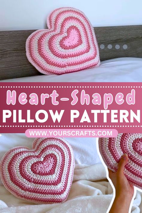 5 Unique Free Crochet Pillow In Different Shapes Patterns - Yours Crafts Throw Pillow Crochet Pattern Free, Valentine Crochet Blanket, How To Crochet A Heart Pillow, Crochet Couch Pillows, Crochet Neck Pillow Free Pattern, Free Crochet Heart Pattern, Crochet Heart Pillow Free Pattern, Crochet Pillow Cover Pattern Free, Valentine’s Day Crochet Patterns