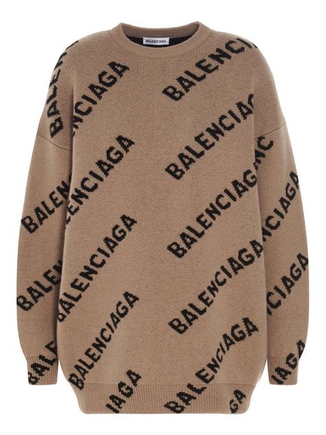 Balenciaga Sweater, Balenciaga Clothing, Black Wool Blazer, Balenciaga Logo, Leather Outerwear, White Leather Sneakers, Balenciaga Mens, Sweater Material, Burberry Women