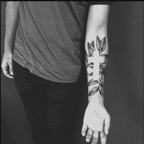 The 110 Best Christian Tattoos for Men  | Improb Cool Cross Tattoos, Negative Space Tattoo, Cross Tattoo For Men, Finger Tattoo Designs, Tattoo Trend, Forearm Sleeve, Cross Tattoo Designs, Religious Tattoos, Space Tattoo