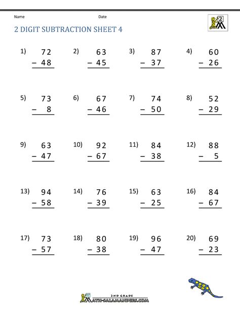 Free Double Digit Subtraction Worksheets For Students And Teachers Grade 2 Worksheets, 2 Digit Subtraction With Regrouping, Double Digit Subtraction, 2 Digit Subtraction, Subtraction With Regrouping Worksheets, Subtraction With Regrouping, Fun Math Worksheets, Math Practice Worksheets, Math Subtraction