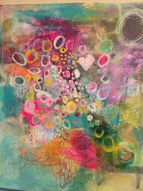 Lisa Baker Art, Acrylic Sketchbook Painting, Whimsical Abstract Art, Fauvist Art, Painting Challenge, Intuitive Artists, Intuitive Painting, Abstract Floral Art, Intuitive Art