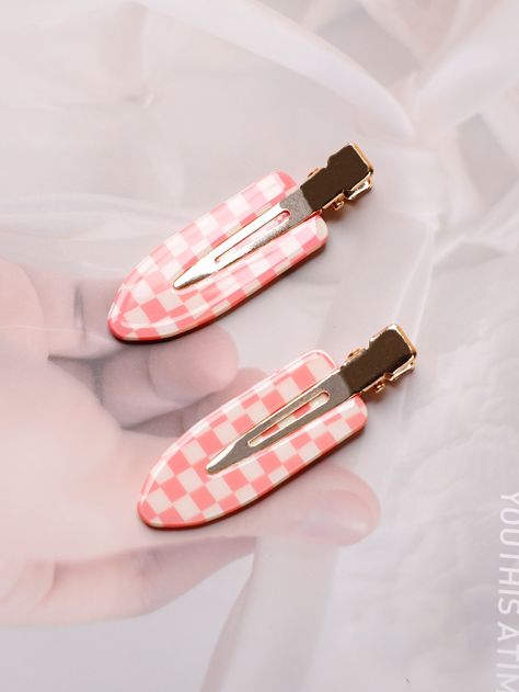 Multicolor Casual   ABS Gingham Alligator Hair Clip    Women Accessories Checkered Hair Clip, Alligator Hair Clip, Beauty Room, Gucci Mules, Checkered Pattern, Hair Clip, Alligator, Gingham, Hair Clips