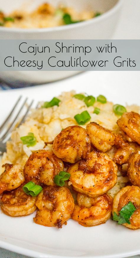 Keto Cajun Shrimp, Shrimp And Cauliflower Grits, Cajun Meals, Cajun Cauliflower, Seafood Board, Cauliflower Grits, Shrimp Cheese, Shrimp Keto, Cauliflower Keto