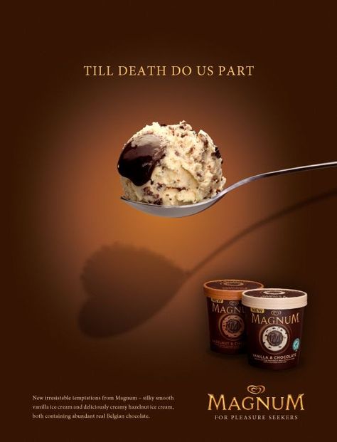 These 20 Food Ad Designs Can Make You Gluttony Ice Cream Campaign, Ice Cream Ads Creative, Ice Cream Ads, Chocolate Gelato Recipe, Hazelnut Ice Cream, Coffee Poster Design, Magnum Ice Cream, Ice Cream Poster, Ice Cream Tubs