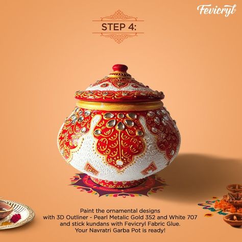 Navratri can never be complete without a Garba Pot, right Hobbyists?
And this spectacular Garba pot that draws design inspiration from the beautiful Meenakari marble art from Rajasthan is the perfect pot for the festival!

Swipe left to check out the steps involved in creating this Garba Pot for Navratri and welcome Maa Durga to your home!

#DIYDesignerGarbaPot #DIYGarbaPot #DIYPotDecoration #DIYDesignerPot Garba Decoration Ideas At Home, Diwali Decoration Lights, Cd Crafts Diy, Kalash Decoration, Fun Crafts For Teens, Fabric Patterns Prints, Diya Decoration Ideas, Thali Decoration Ideas, Ganpati Decoration At Home