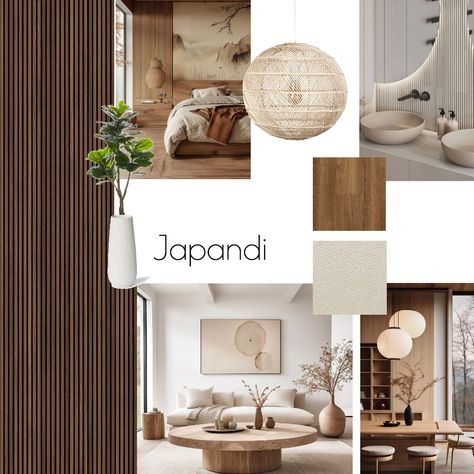 Interior Decorating Mood Board, Japandi Style Decor, Rattan Decor Interior Design, Moodboard Product Design, Home Mood Board Interior Design, Mood Board Japandi, Magnolia Interior Design, Architecture Mood Board, Japandi Diy