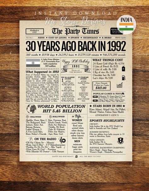 Back In 2008 Poster, 16th Birthday Gifts For Boys, Classy Typography, 1964 Birthday, Birthday Newspaper, Newspaper Poster, 90th Birthday Gifts, Vintage Newspaper, Birthday Captions