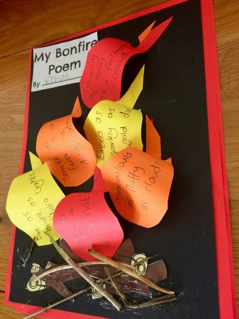 3d bonfire poem Bonfire Night Art Ks1, Celebrations Topic Eyfs, Great Fire Of London Ks1 Activities, Bonfire Night Ks1, Bonfire Night Poem, Fireworks Activities, Firework Poems, Great Fire Of London Ks1, Bonfire Crafts