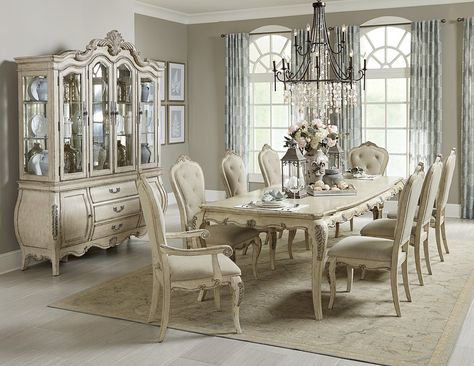 Sale Formal Dining Room Furniture, Formal Dining Room Table, Formal Dining Room Sets, Dining Room Furniture Sets, Set Meja Makan, Buffet Hutch, Grey Dining Room, Luxury Dining Room, Grey Dining