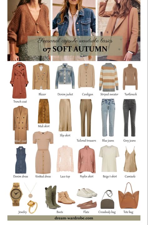 Soft Autumn Makeup, Soft Autumn Palette, Soft Autumn Color Palette, Neutral Capsule Wardrobe, Dark Academia Outfit, Autumn Wardrobe, Soft Autumn, Capsule Outfits, Fall Capsule Wardrobe