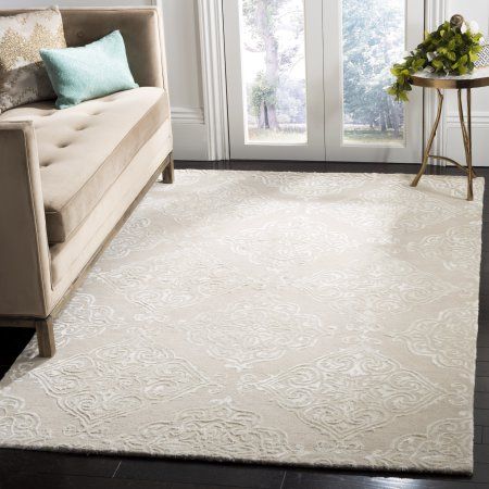 Safavieh Glamour Georgene Damask Area Rug or Runner, Beige Damask Rug, 2x3 Rug, Classic Rug, Rug Designs, Viscose Rug, Medium Cut, Modern Contemporary Style, Beige Area Rug, Rug Beige