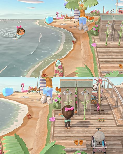 A little beachside rinse off 🏖️ 🫧 Thank you @acnhtreasureisland Animal crossing new horizons ACNH Nintendo switch wholesome gaming cozy design beach town tropical cottagecore island idea inspiration aesthetic cosy decor build inspo game photography cute villagers small town vibes happy friendship towncore surf summer #acnh #acnhdesigns #acnhcommunity #acnhinspo #acnhisland #acnhidea #crossingcreations #nookspiration #wholesomegames #animalcrossing #animalcrossingnewhorizons #animalcross... Tropical Cottagecore, Beach Town Aesthetic, Animal Crossing Music, Game Photography, Cosy Decor, Beach Village, Animal Crossing Wild World, Palm Spring, Tropical Animals