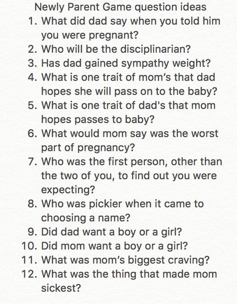 Possible questions for the Newly Parents Game Which Parent Is More Likely To Game, Gender Reveal Questions, Baby Bbq, Gender Reveal Diy, Pregnancy Questions, Newlywed Game, Pretty Pregnant, Shower Stuff, Baby Shoot