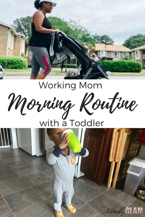 Our morning uses to be so peaceful but now that this guy is in toddler mode, things are a little wild!   On the blog, I’m sharing my morning routine. Getting myself ready for work outside the home and getting him ready for daycare is...interesting.  #toddlermom #toddlerlife #morningroutine #workingmom #parenting #motherhood Morning Routine With Baby, Routine For Toddlers, Toddler Morning Routine, Morning Schedule, Toddler Routine, Work Outside, Morning Journal, Morning Activities, My Morning Routine