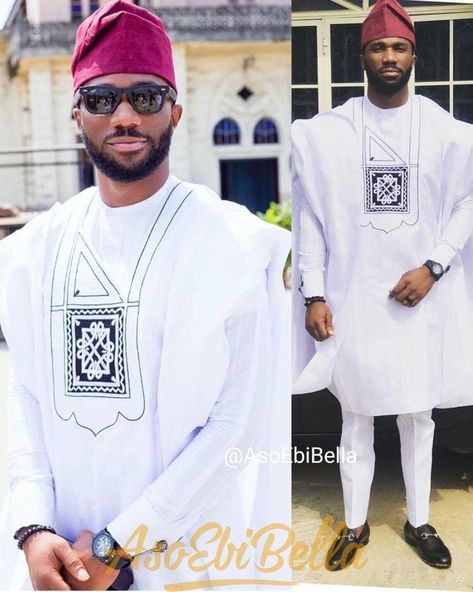 White Agbada Designs, Agbada Designs For Men, White Agbada, African Mens Wear, Groomsmen Outfit, Agbada Design, African Traditional Wedding Dress, Nigerian Men Fashion, Groomsmen Outfits