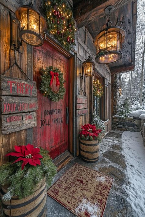 21 Cozy Mountain Lodge Christmas Decor Ideas 20 Christmas At The Cabin, Cozy Cottage Christmas Decor, Cozy Christmas Home Decor, Christmas Cabin Aesthetic, Ranch Christmas Decor, Rustic Christmas Aesthetic, Christmas Cozy Aesthetic, Snowshoe Decor, Farm Christmas Decor